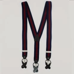 Navy And Wine Stripe 2 In 1 Braces