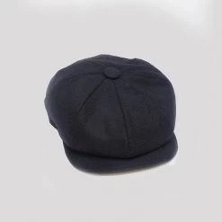 Navy Melton Wool Bakerboy Cap