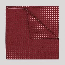 Burgundy And White Spot Printed Silk Hank