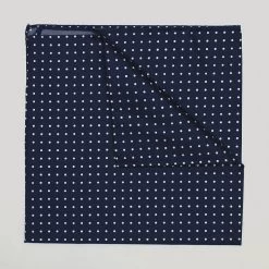Navy And White Spot Printed Silk Hank