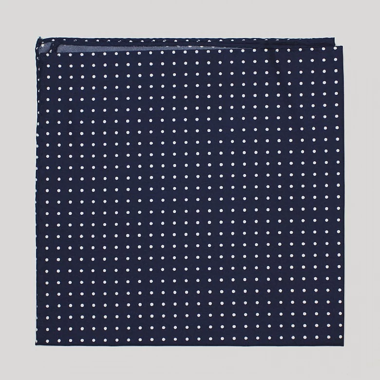 Navy And White Spot Printed Silk Hank - Image 2