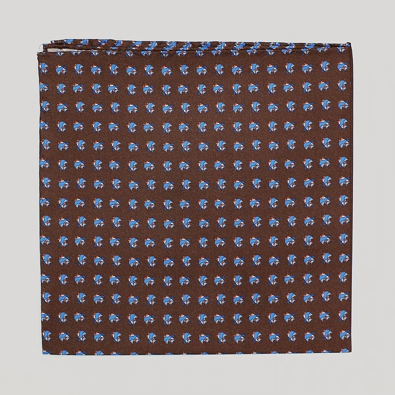 Burgundy Owls Printed Silk Hank - Image 3