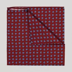 Burgundy Owls Printed Silk Hank