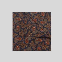 Navy Paisley Silk Hank