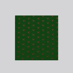 Dark Green Horses Printed Silk Hank