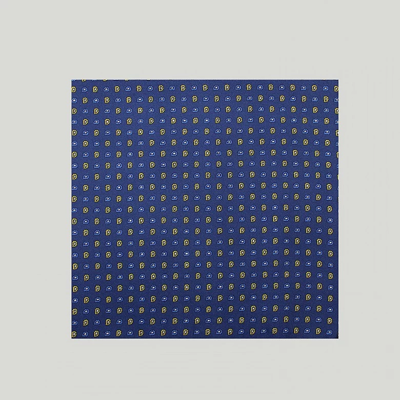Navy Teardrop Printed Silk Hank - Image 3
