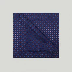 Navy Teardrop Printed Silk Hank
