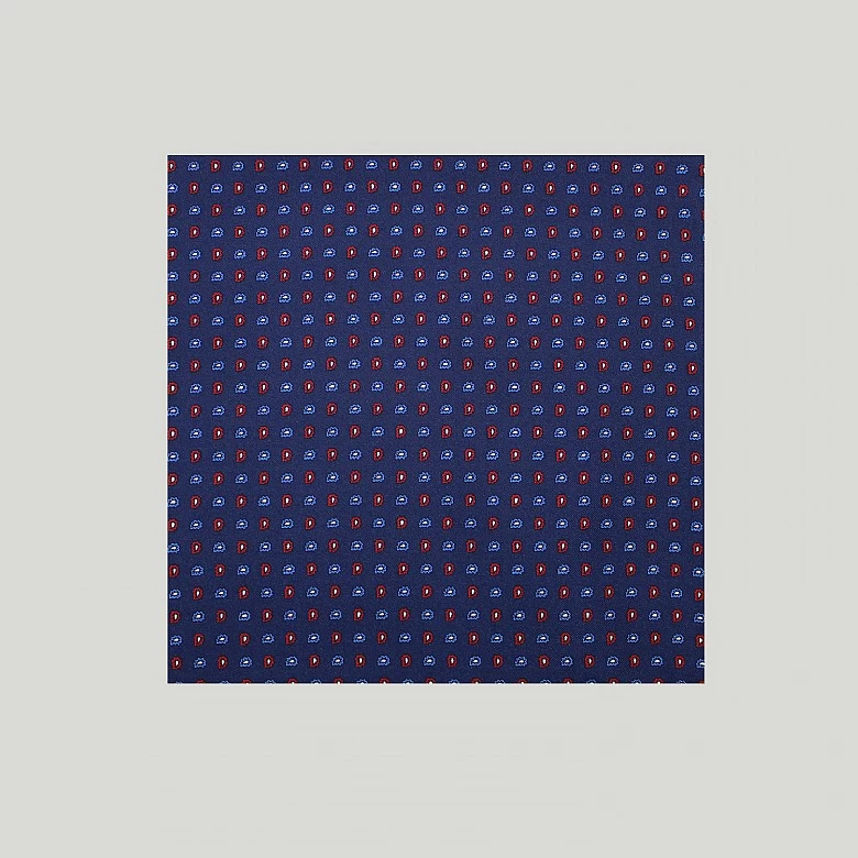Navy Teardrop Printed Silk Hank - Image 2