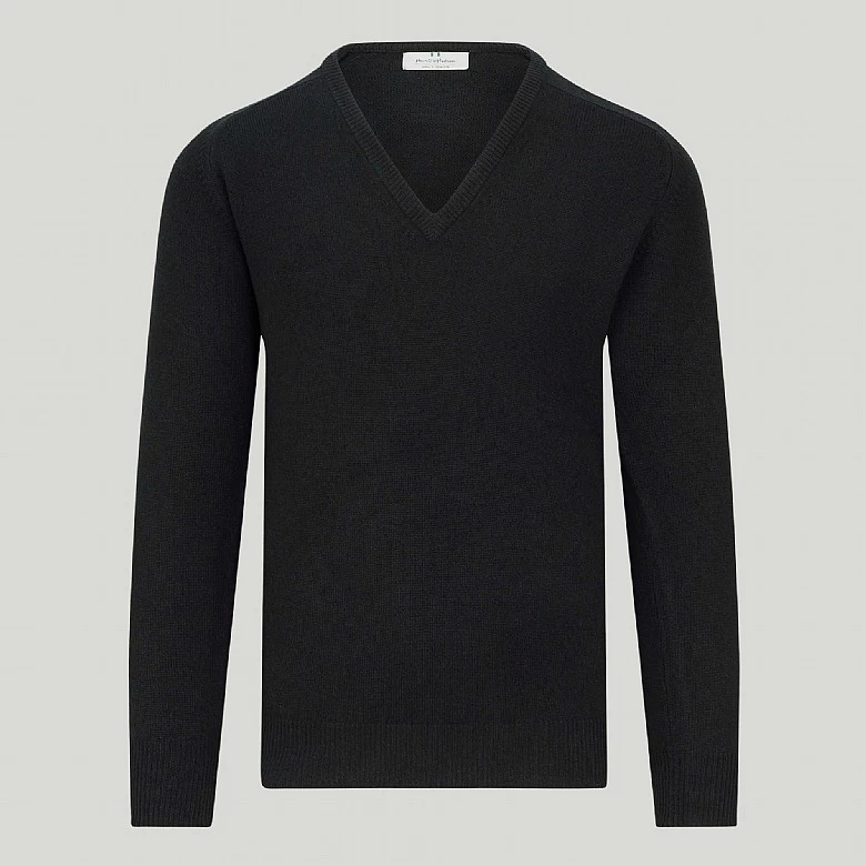 Wine V Neck Lambswool Jumper - Image 5