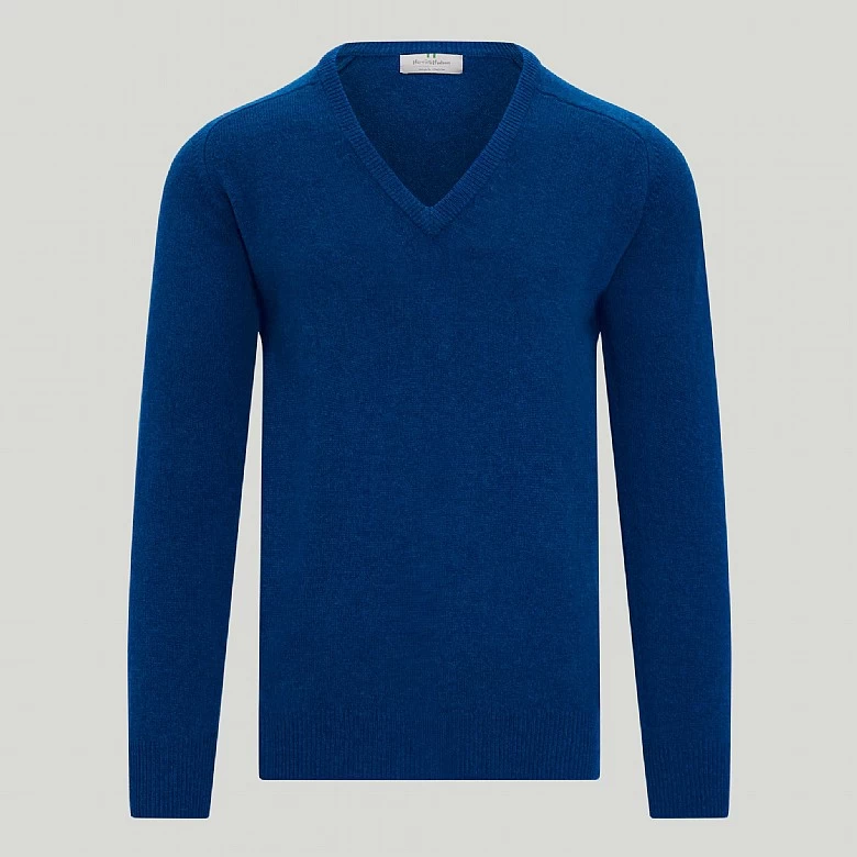 Brown V Neck Lambswool Jumper - Image 5