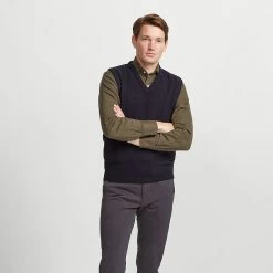 Navy Lambswool Slipover