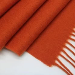 Burnt Orange Plain Wool Scarf