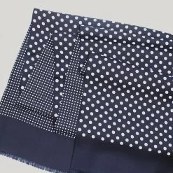 Navy Spots Pure Silk Scarf