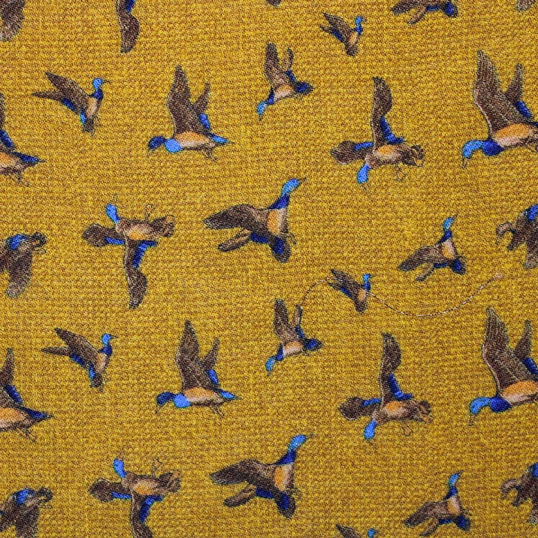 Yellow Pheasants Wool Scarf - Image 2