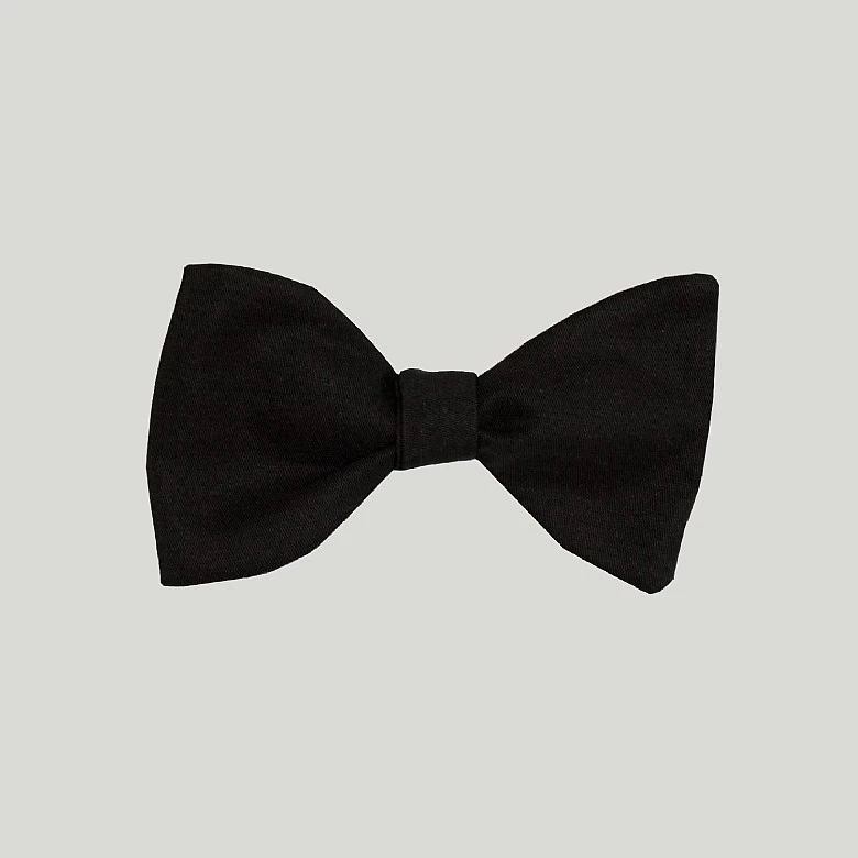 Black Barathea Single End Bow Tie