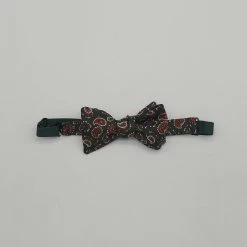 English Silk Green Paisley Bowtie
