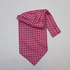 Pink With Blue Spot Silk Cravat